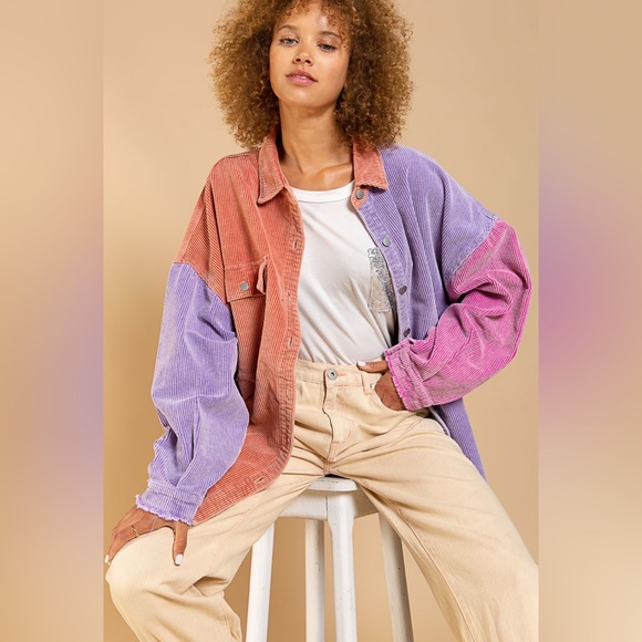 POL Mona Purple Tomato Corduroy Jacket - Picture 4 of 16